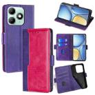 For itel A90 4G Contrast Color Side Buckle Leather Phone Case(Purple + Rose Red) - 1