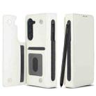 For Samsung Galaxy Z Fold7 Solid Color Multifunctional Folding Leather Phone Case with Pen Slot(White) - 2