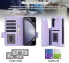 For Samsung Galaxy Z Fold7 Solid Color Multifunctional Folding Leather Phone Case with Pen Slot(Purple) - 3
