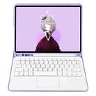 For iPad Pro 11 2024 A13B-A Lambskin Texture Bluetooth Touch Square Keyboard Leather Tablet Case with Pen Slot(Lilac) - 3