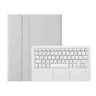 For iPad Pro 11 2024 A13B-A Lambskin Texture Bluetooth Touch Square Keyboard Leather Tablet Case with Pen Slot(Grey) - 2