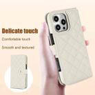 For iPhone 16 Pro Max Crossbody Multifunction Rhombic Leather Phone Case(White) - 3