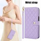 For iPhone 16 Pro Max Crossbody Multifunction Rhombic Leather Phone Case(Purple) - 2