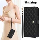 For iPhone 16 Plus Crossbody Multifunction Rhombic Leather Phone Case(Black) - 2