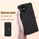 For iPhone 16 Plus Crossbody Multifunction Rhombic Leather Phone Case(Black) - 3