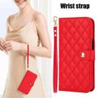 For iPhone 16 Plus Crossbody Multifunction Rhombic Leather Phone Case(Red) - 2