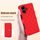 For iPhone 16 Plus Crossbody Multifunction Rhombic Leather Phone Case(Red) - 3