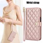 For iPhone 16 Crossbody Multifunction Rhombic Leather Phone Case(Rose Gold) - 2