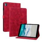 For Nokia T21 Lily Embossed Leather Tablet Case(Red) - 1