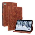 For Nokia T10 Lily Embossed Leather Tablet Case(Brown) - 1