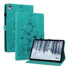 For Nokia T10 Lily Embossed Leather Tablet Case(Green) - 1