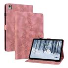 For Nokia T10 Lily Embossed Leather Tablet Case(Pink) - 1