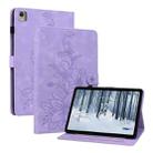 For Nokia T10 Lily Embossed Leather Tablet Case(Purple) - 1