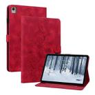 For Nokia T10 Lily Embossed Leather Tablet Case(Red) - 1