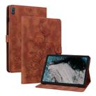 For Nokia T20 10.4 2021 Lily Embossed Leather Tablet Case(Brown) - 1