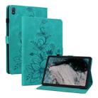 For Nokia T20 10.4 2021 Lily Embossed Leather Tablet Case(Green) - 1