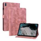 For Nokia T20 10.4 2021 Lily Embossed Leather Tablet Case(Pink) - 1