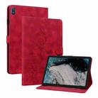 For Nokia T20 10.4 2021 Lily Embossed Leather Tablet Case(Red) - 1