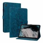 For Nokia T20 10.4 2021 Lily Embossed Leather Tablet Case(Dark Blue) - 1