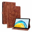 For Huawei MatePad SE 10.4 Lily Embossed Leather Tablet Case(Brown) - 1