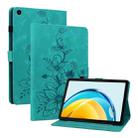 For Huawei MatePad SE 10.4 Lily Embossed Leather Tablet Case(Green) - 1