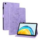 For Huawei MatePad SE 10.4 Lily Embossed Leather Tablet Case(Purple) - 1
