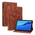 For Huawei MediaPad M5 Lite 10 / C5 10.1 Lily Embossed Leather Tablet Case(Brown) - 1