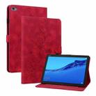 For Huawei MediaPad M5 Lite 10 / C5 10.1 Lily Embossed Leather Tablet Case(Red) - 1