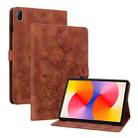 For Huawei MatePad SE 11 2024 Lily Embossed Leather Tablet Case(Brown) - 1