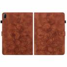 For Huawei MatePad SE 11 2024 Lily Embossed Leather Tablet Case(Brown) - 3