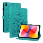 For Huawei MatePad SE 11 2024 Lily Embossed Leather Tablet Case(Green) - 1