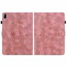 For Huawei MatePad SE 11 2024 Lily Embossed Leather Tablet Case(Pink) - 3