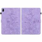 For Huawei MatePad SE 11 2024 Lily Embossed Leather Tablet Case(Purple) - 3
