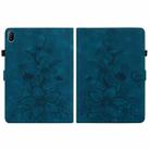 For Huawei MatePad SE 11 2024 Lily Embossed Leather Tablet Case(Dark Blue) - 3