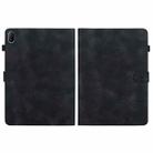 For Huawei MatePad SE 11 2024 Lily Embossed Leather Tablet Case(Black) - 3