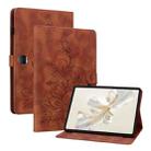 For Honor Pad 9 12.1 Lily Embossed Leather Tablet Case(Brown) - 1