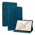 For Honor Pad 9 12.1 Lily Embossed Leather Tablet Case(Dark Blue) - 1
