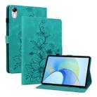 For Honor Pad X8 Pro / X9 2023 Lily Embossed Leather Tablet Case(Green) - 1