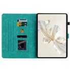 For Honor Pad X9a Lily Embossed Leather Tablet Case(Green) - 3