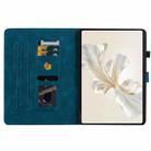 For Honor Pad X9a Lily Embossed Leather Tablet Case(Dark Blue) - 3