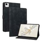 For Honor Pad X9a Lily Embossed Leather Tablet Case(Black) - 1
