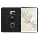 For Honor Pad X9a Lily Embossed Leather Tablet Case(Black) - 3