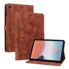 For OPPO Pad Air Lily Embossed Leather Tablet Case(Brown) - 1