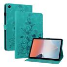 For OPPO Pad Air Lily Embossed Leather Tablet Case(Green) - 1