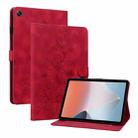 For OPPO Pad Air Lily Embossed Leather Tablet Case(Red) - 1