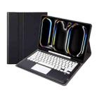 For iPad Pro 13 2024 A14B-A Detachable Ultra-Thin Bluetooth Touch Keyboard Leather Tablet Case with Pen Slot(Black White) - 1
