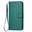 For Honor 200 YX0070 Carbon Fiber Buckle Leather Phone Case with Lanyard(Dark Green) - 2