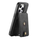 For iPhone 15 Pro Denior D14 NK Retro Pattern MagSafe Magnetic Card Holder Leather Phone Case(Black) - 1