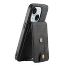 For iPhone 15 Plus Denior D14 NK Retro Pattern MagSafe Magnetic Card Holder Leather Phone Case(Black) - 1