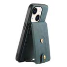 For iPhone 14 Plus Denior D14 NK Retro Pattern MagSafe Magnetic Card Holder Leather Phone Case(Blue) - 1